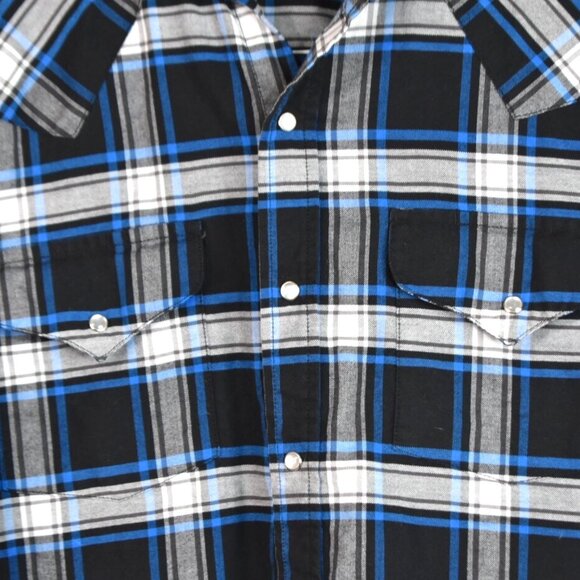Ely Cattleman Shirt M Mens Western Plaid Wrinkle Resistant Pearl Snap Button - Picture 2 of 9